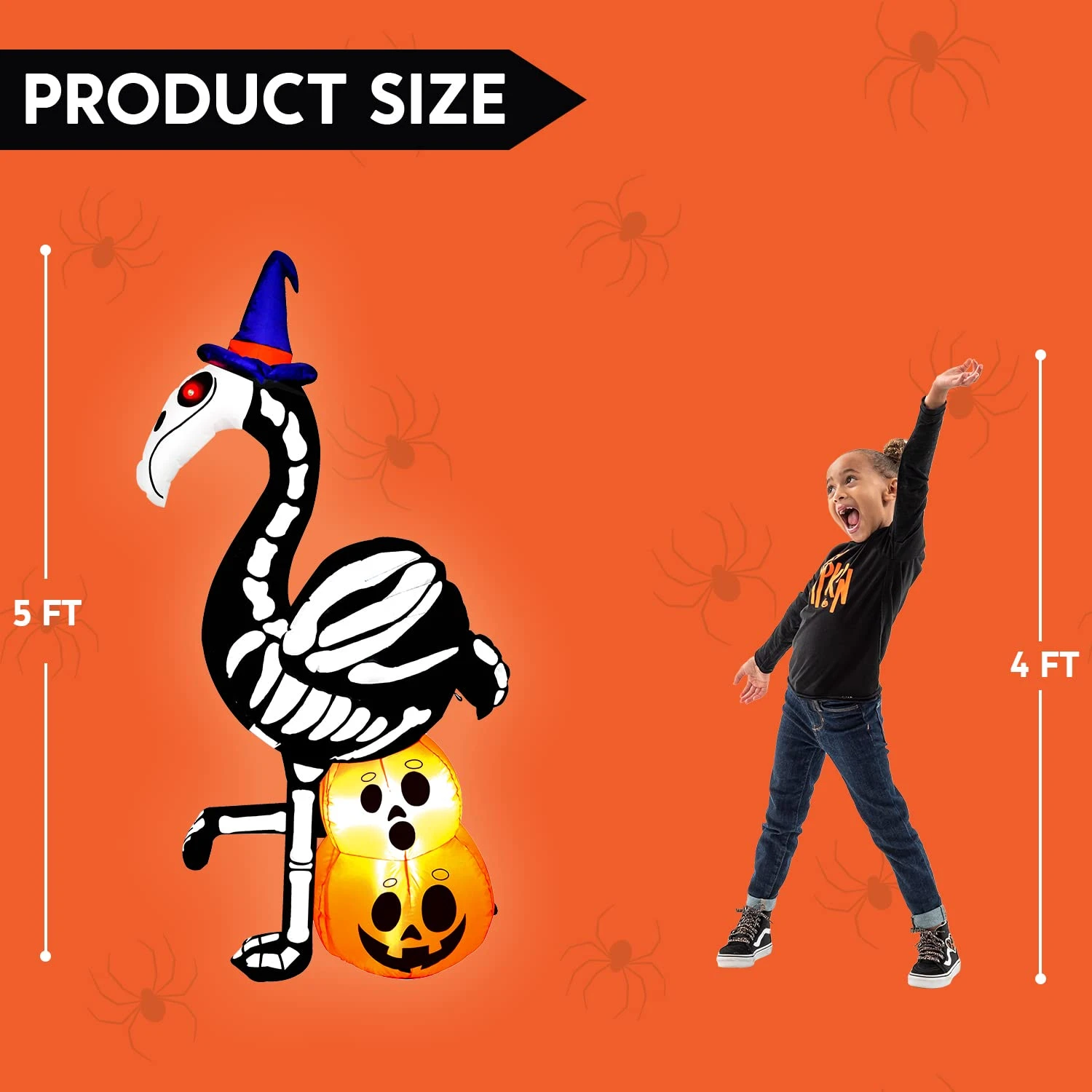 Tall Skeleton Flamingo Inflatable (5 Ft) - Image 5