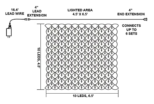100 LED Clear Wire Net Lights Cool White 7 100 LED Clear Wire Net Lights Cool White - Image 5