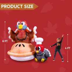 Large Turkey On A Pumpkin Pie Inflatable (6 Ft) -Halloween Decorations Store image 5 a9a3a667 6e2b 42c5 8120 8b5cf1cbe760