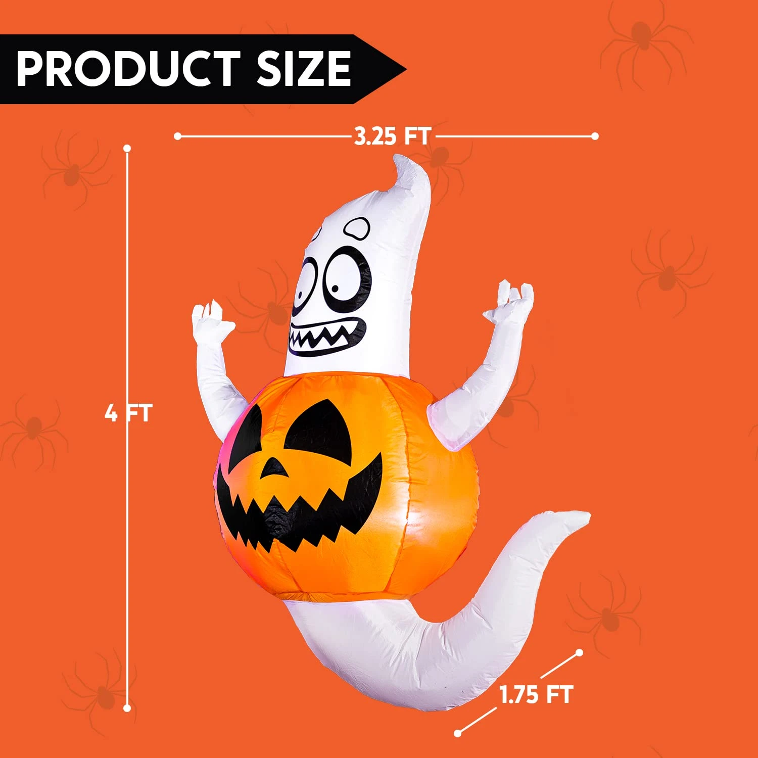 4ft Halloween Inflatable Ghost In A Pumpkin - Image 5