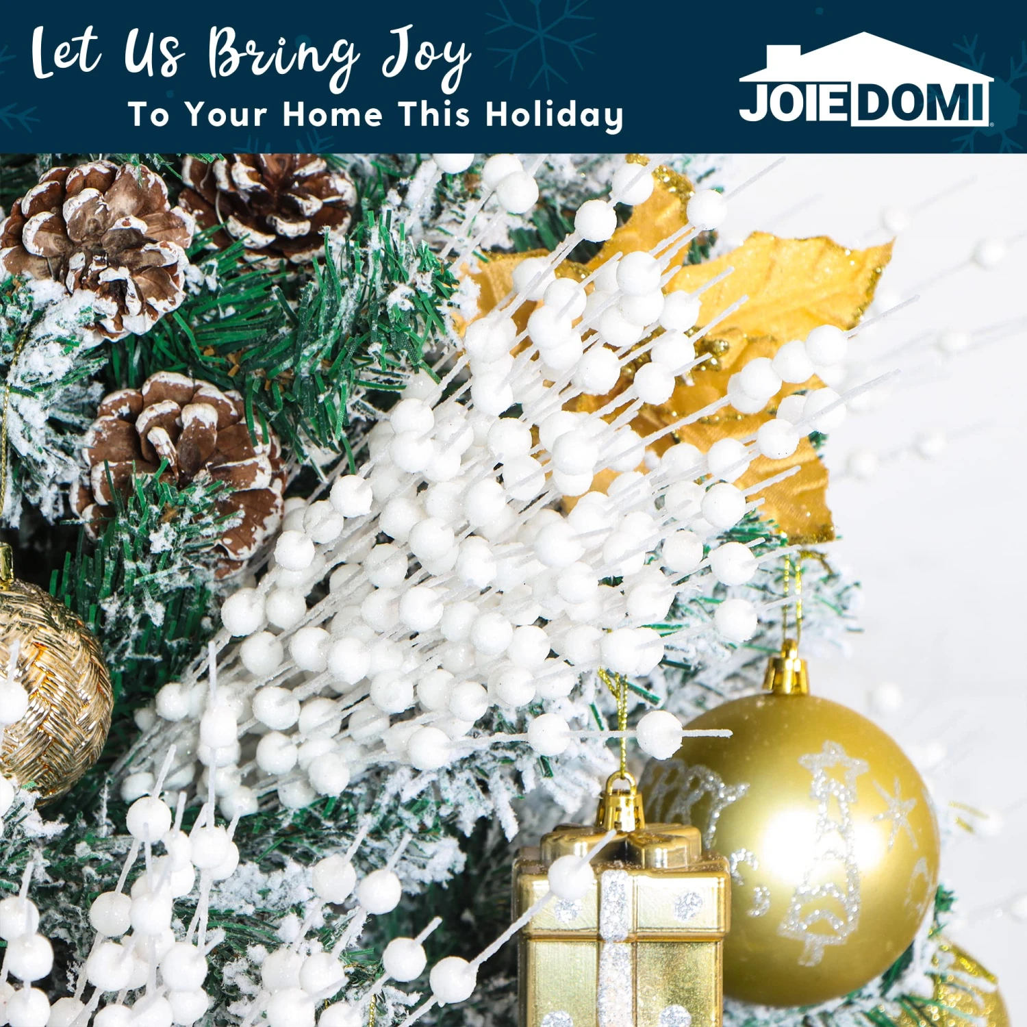 20" Christmas Tree Berry Stem (White) - 24 Pcs 7 20" Christmas Tree Berry Stem (White) - 24 Pcs - Image 5