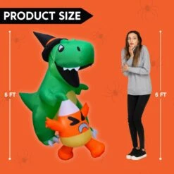 6ft Halloween Inflatable Dinosaur Catching Candy Corn -Halloween Decorations Store image 5 e0636c3e 74f9 41c4 aca6 88ad9a430b9a