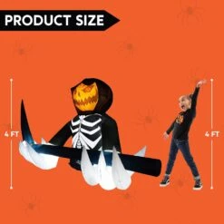 4ft Halloween Inflatable Ground Breaker Pumpkin Reaper -Halloween Decorations Store image 5 f8300772 bd3a 4325 bdab 9c0de3a4605e