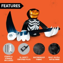 4ft Halloween Inflatable Ground Breaker Pumpkin Reaper -Halloween Decorations Store image 6 01b97e74 4f2c 4763 a3ad 18b0910d3af1