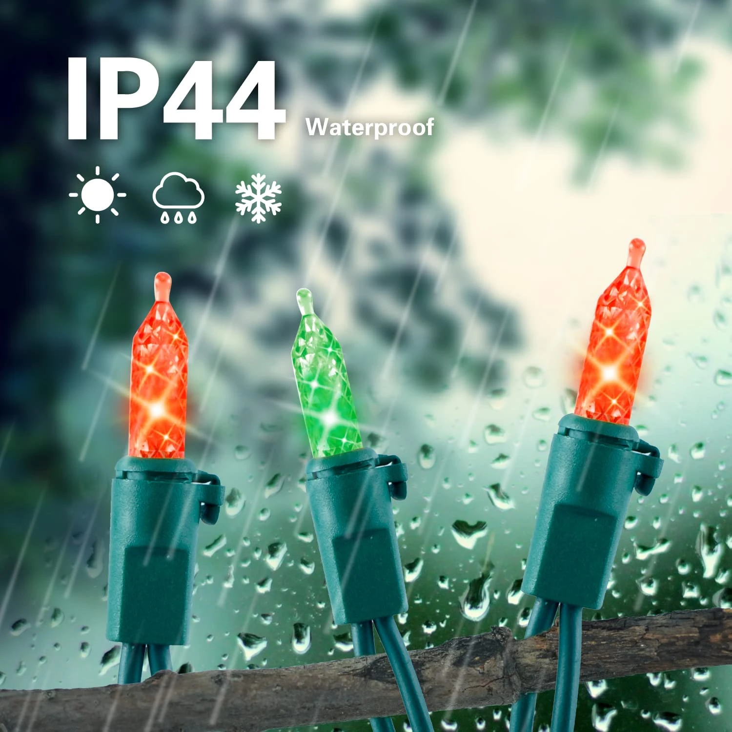 70 Red & Green M5 LED Green Wire String Lights - Image 6