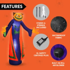 Jumbo Pumpkin Wizard Inflatable (8 Ft) -Halloween Decorations Store image 6 843dbddc c738 4d68 b50c 31000c3e0e9c