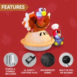 Large Turkey On A Pumpkin Pie Inflatable (6 Ft) -Halloween Decorations Store image 6 8a4df2df 17ae 4501 9689 366a13e1b41e