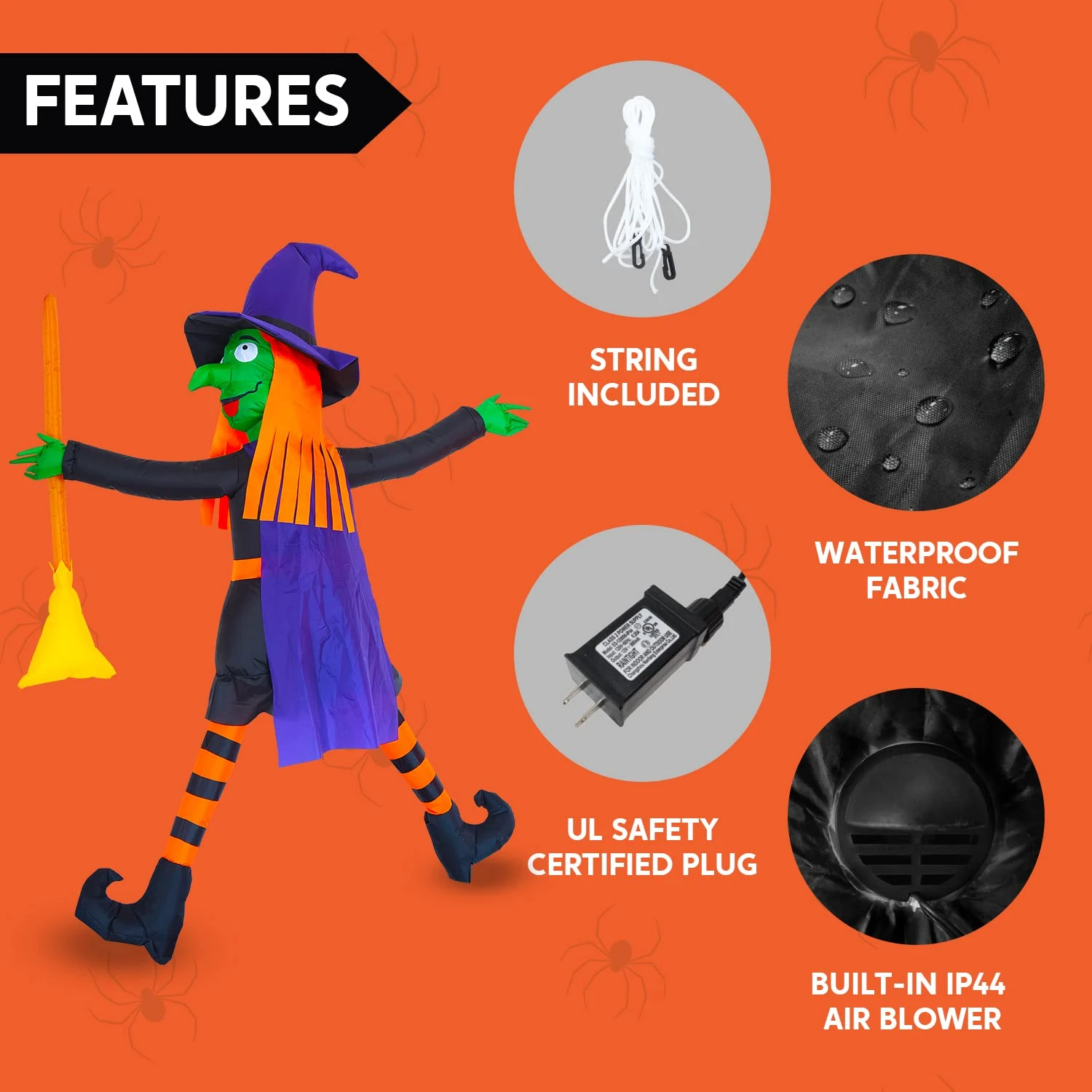 6ft Inflatable Crashing Witch - Image 6