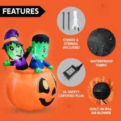 Halloween Tall Three Characters On Pumpkin Inflatable (5 Ft) -Halloween Decorations Store image 6 a0b1d129 4ede 40b7 bfb4 c6c0fb198bf3