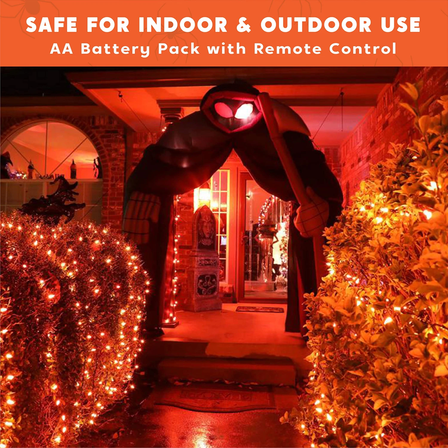 50 Orange LED Green Wire String Lights - Image 6