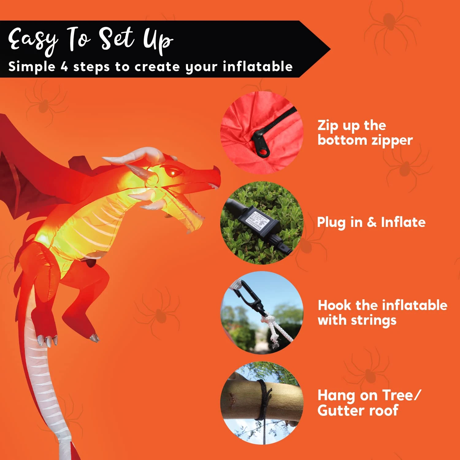 Tall Hanging Flying Dragon Inflatable (5 Ft) - Image 7