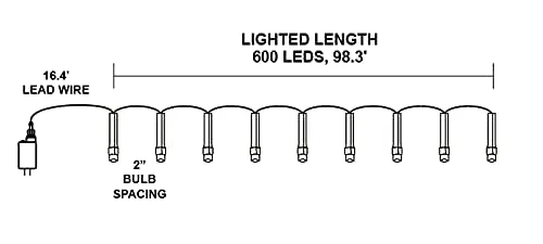 600 LED Christmas String Lights Cool White - Image 7
