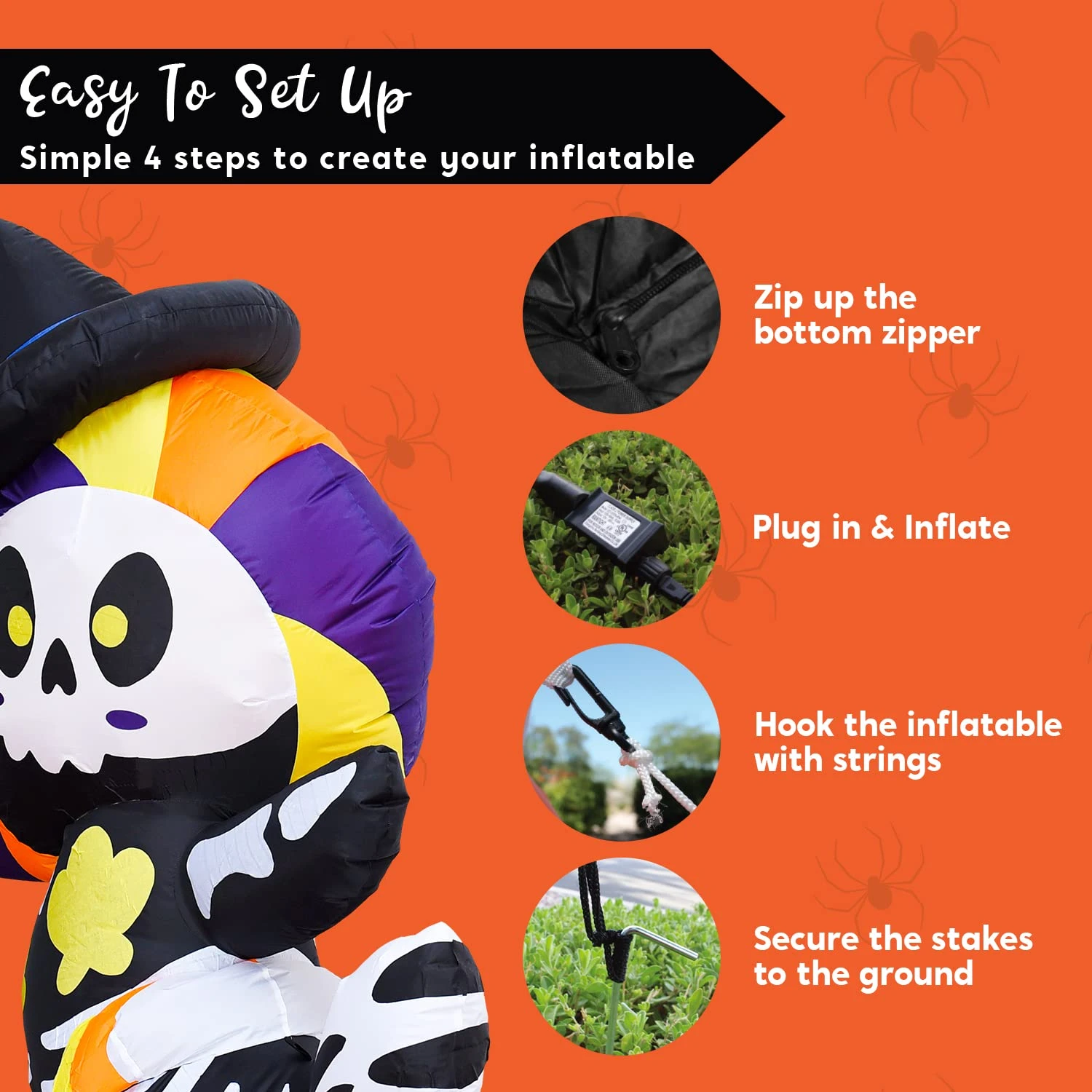 5 Ft Cute Halloween Skeleton Mermaid 9 5 Ft Cute Halloween Skeleton Mermaid - Image 7