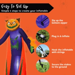 Jumbo Pumpkin Wizard Inflatable (8 Ft) -Halloween Decorations Store image 7 583f0c22 4621 4041 8dd6 914a87272f17