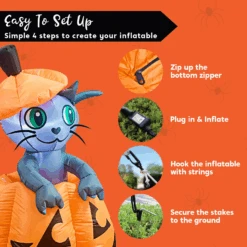 Tall Animated Halloween Kitty Cat On Pumpkin Inflatable (5 Ft) -Halloween Decorations Store image 7 5e6e1ba6 267f 4b08 be85 5106a1703fe6