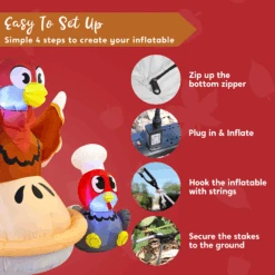 Large Turkey On A Pumpkin Pie Inflatable (6 Ft) -Halloween Decorations Store image 7 8de06565 6450 462d 9c12 ea4dfc135a4e