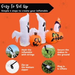 7ft Inflatable Horizontal Ghost With Pumpkins -Halloween Decorations Store image 7 95afe3e5 4381 44a9 99ba 19e34fb7c2ed