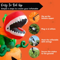5ft Inflatable Piranha Flower -Halloween Decorations Store image 7 95ba6448 1bc6 4814 8f4c 6229f60f63f8