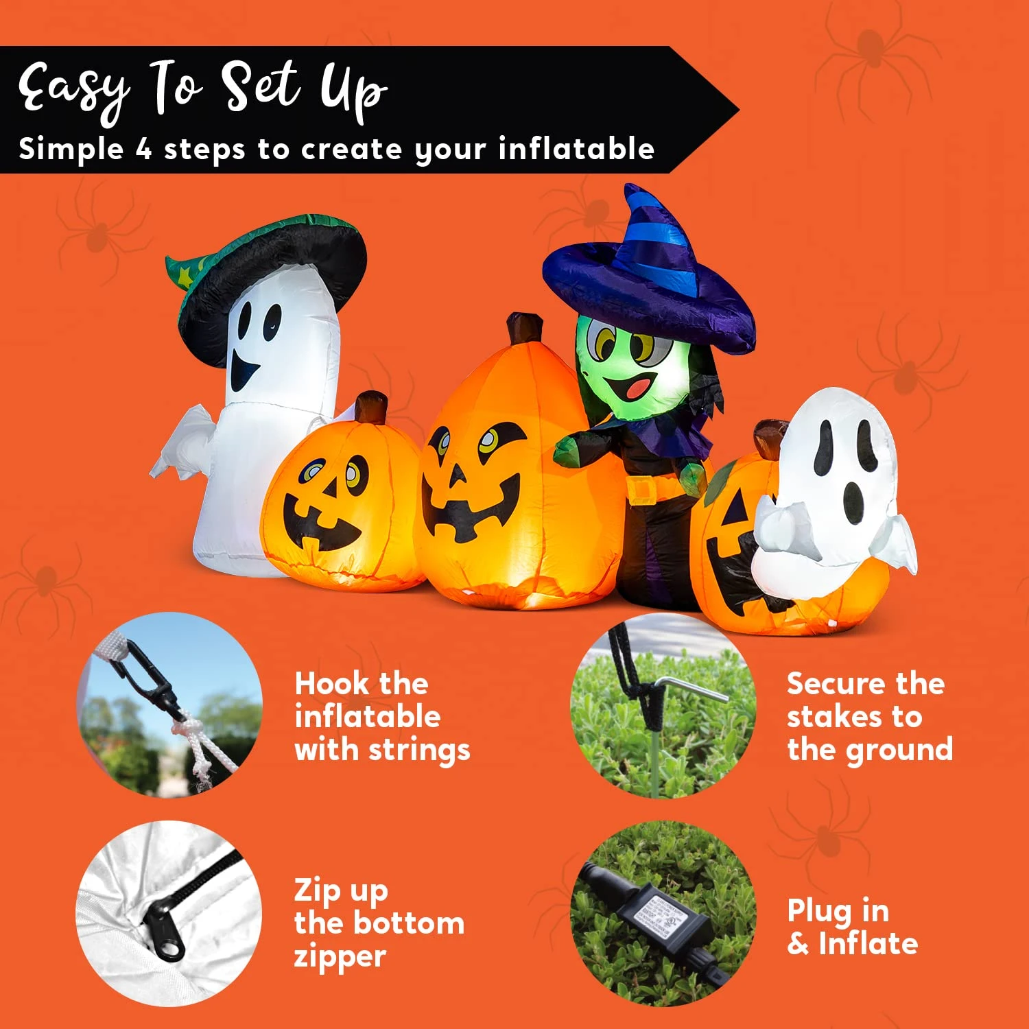 8ft Halloween Inflatable Horizontal Pumpkin And Halloween Characters 9 8ft Halloween Inflatable Horizontal Pumpkin And Halloween Characters - Image 7