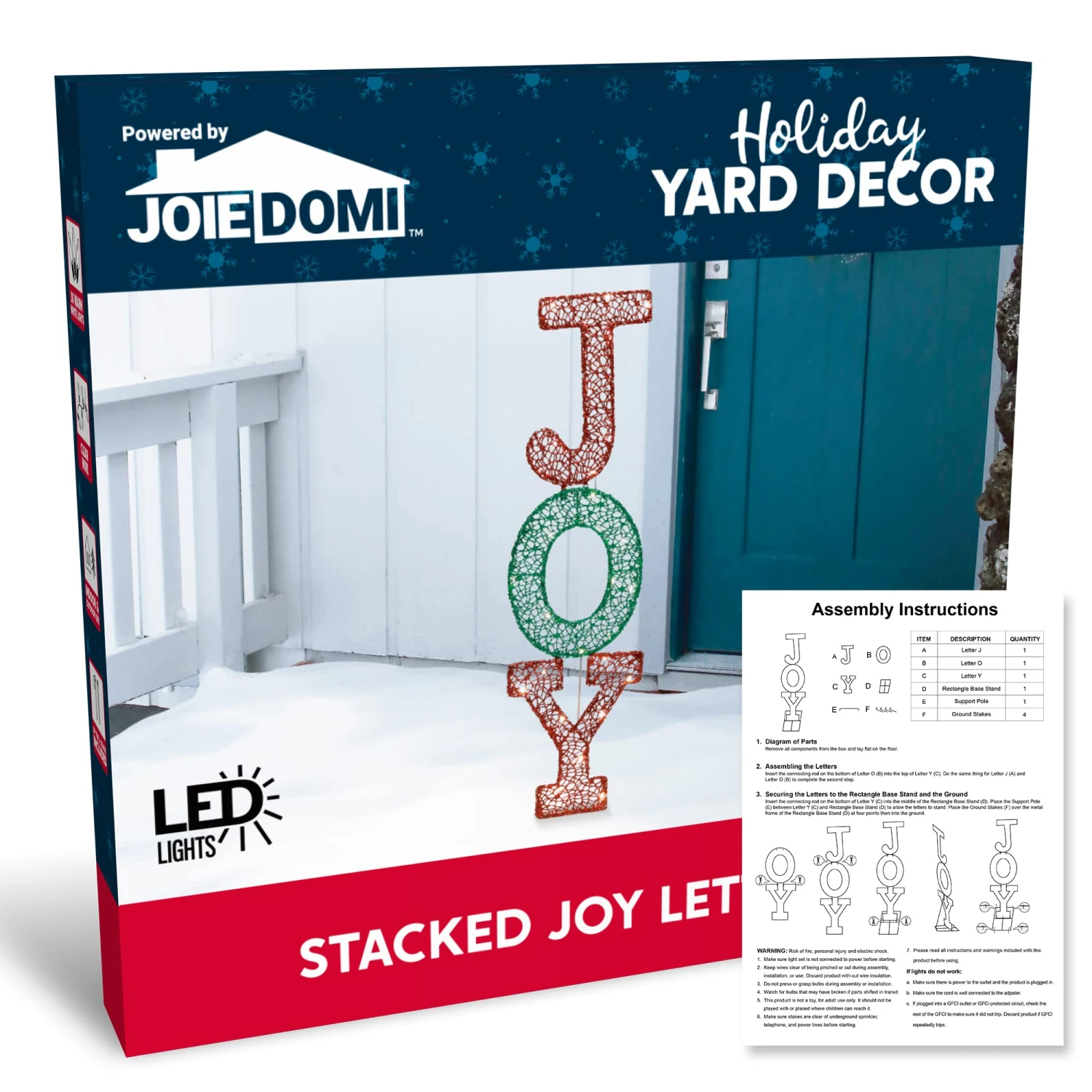 4ft LED Yard Lights - Stacked Joy Letters - Image 7