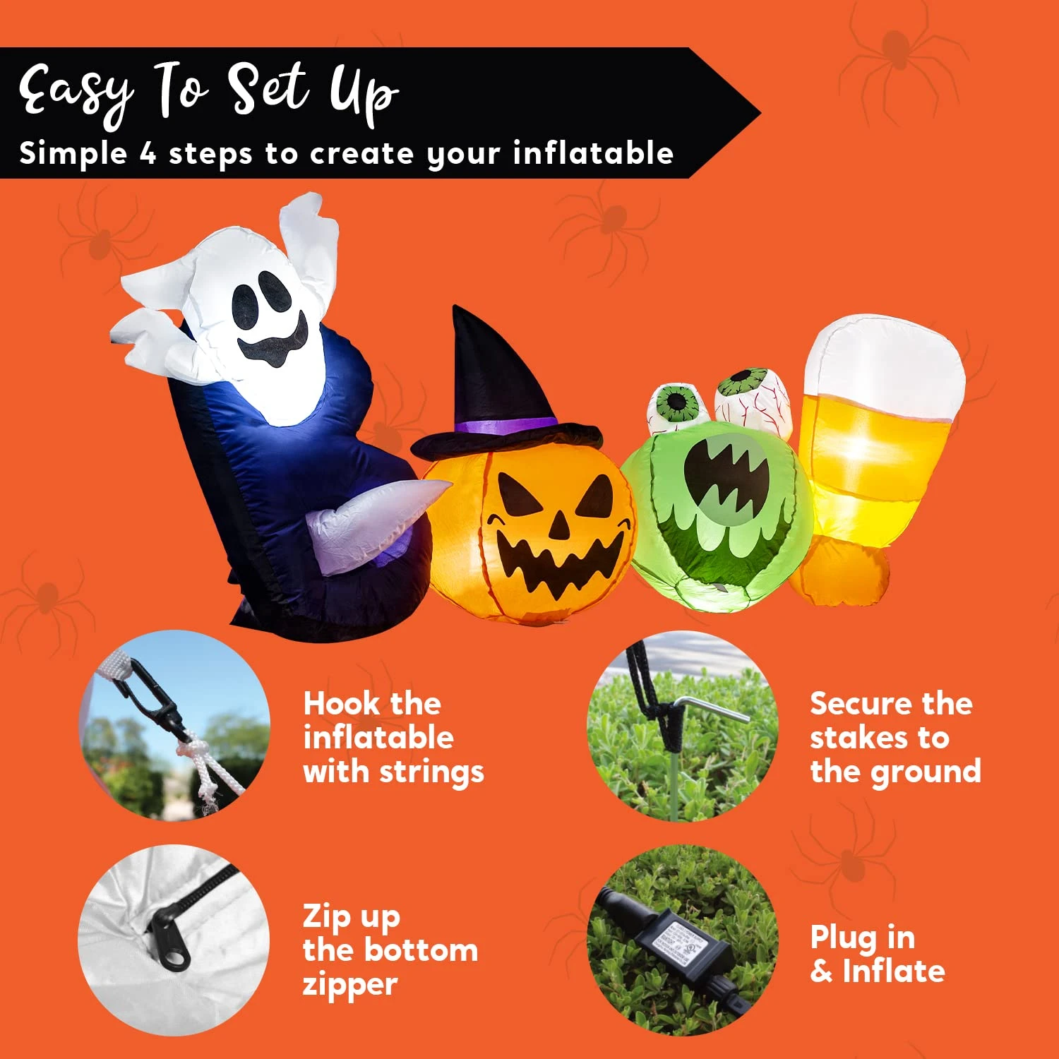 6ft Halloween Inflatable Boo Words - Image 7