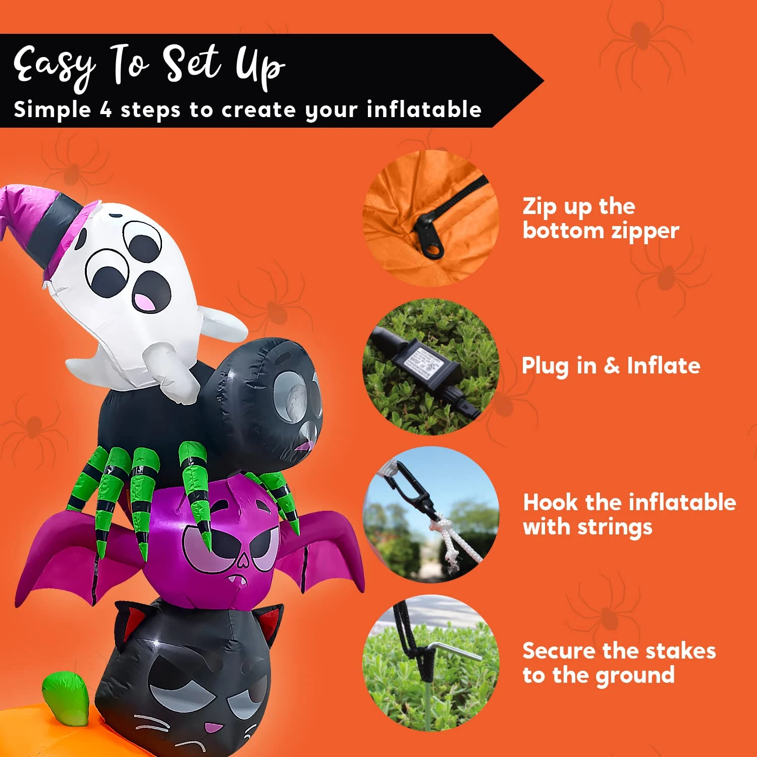 6 Ft Halloween Stacked 5 Characters - Image 7