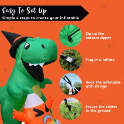 6ft Halloween Inflatable Dinosaur Catching Candy Corn -Halloween Decorations Store image 7 c0c54039 7993 4cb3 9a21 451fe0df3454
