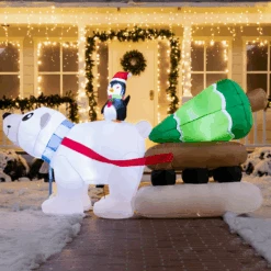 8ft Inflatable Polar Bear Dragging A Christmas Tree -Halloween Decorations Store image 8 27fff97b 0d6f 498b aa46 7528a41613ea