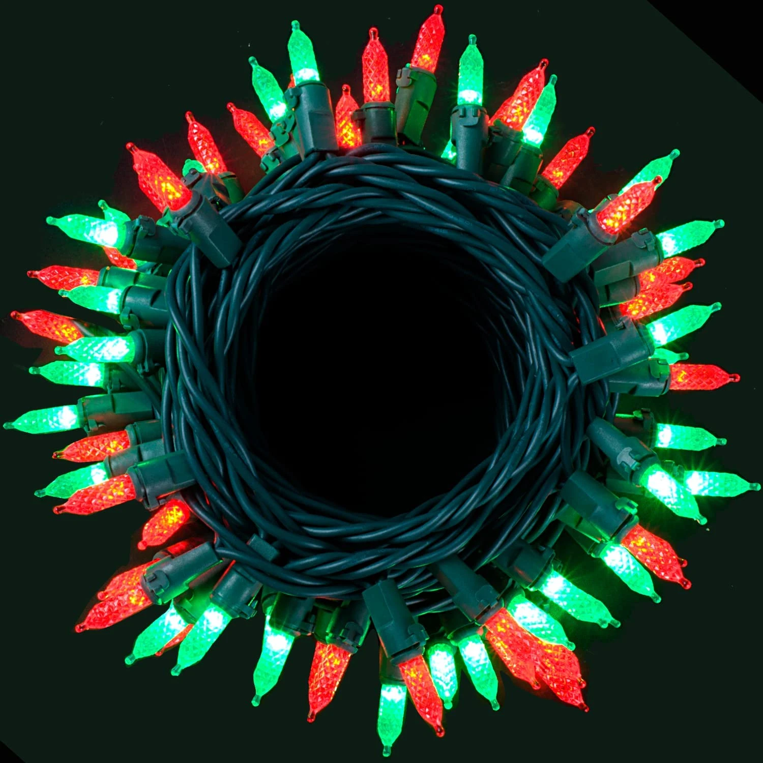 70 Red & Green M5 LED Green Wire String Lights - Image 8
