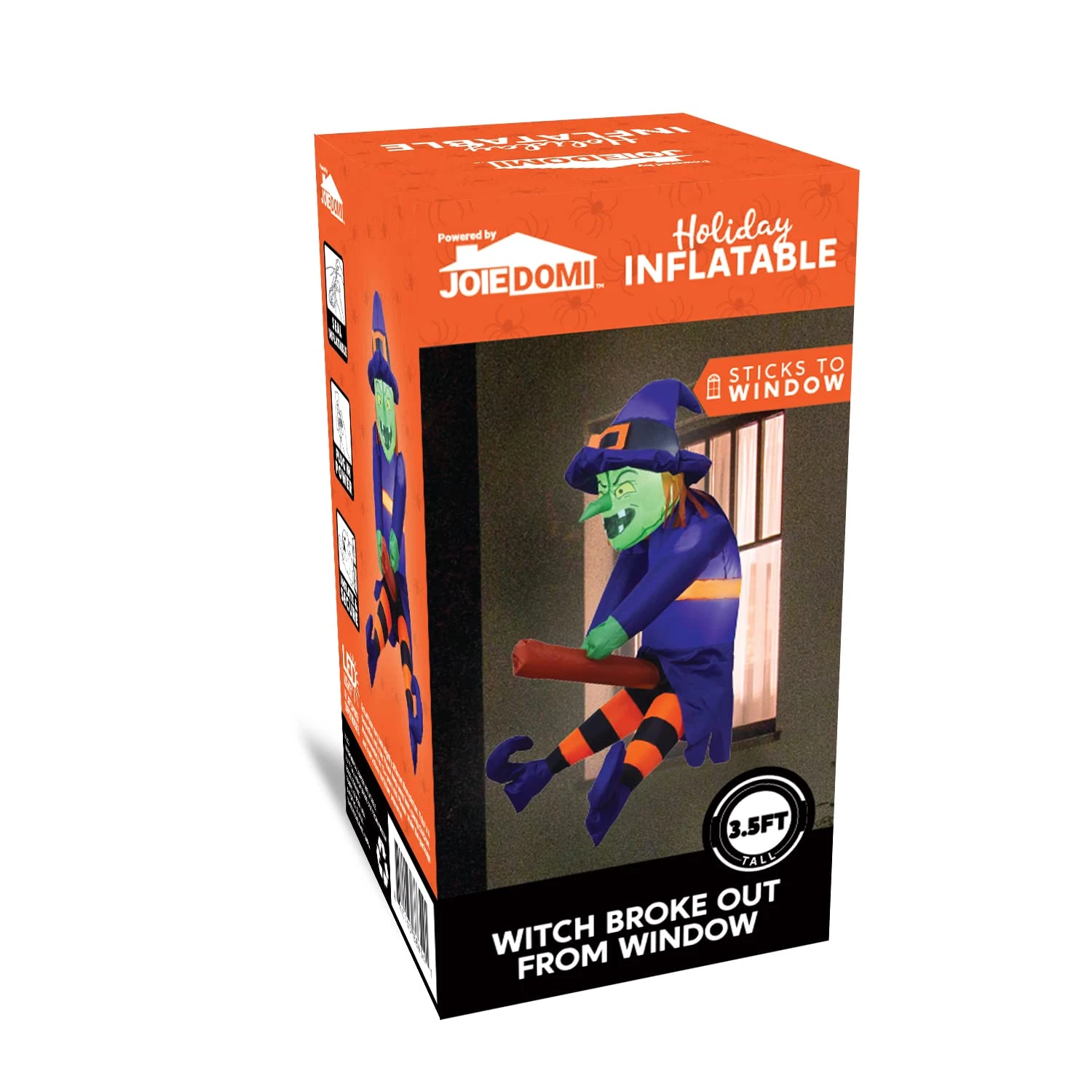 3.5 Ft. Halloween Inflatable Flying Witch Broke Out From Window - Image 8