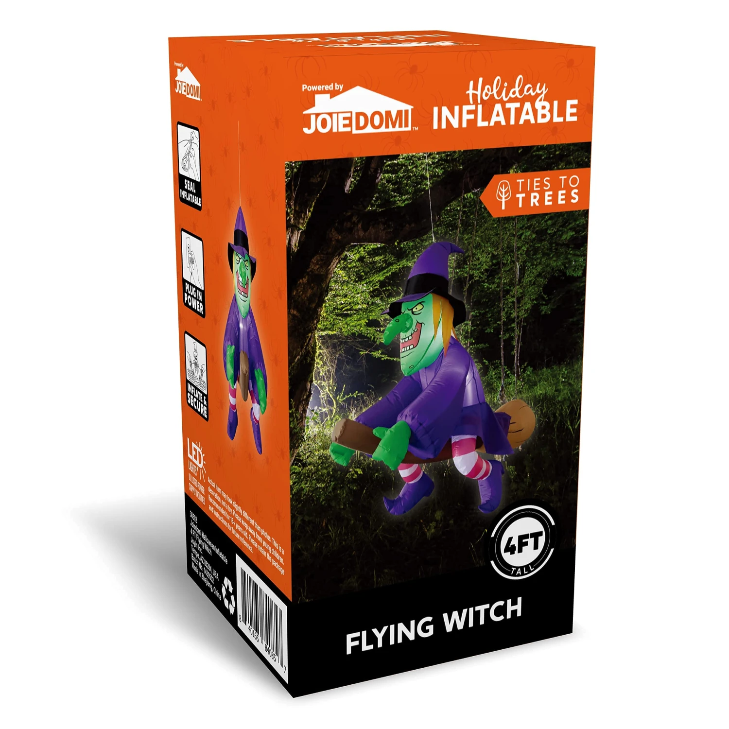 4ft Halloween Inflatable Tall Hanging Flying Witch - Image 8