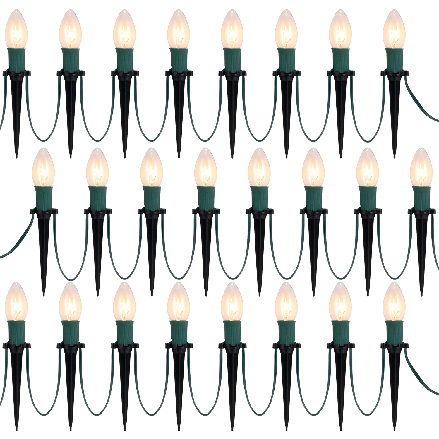 30.75ft 24 Packs Christmas Warm White C9 Pathway Marker - Image 8