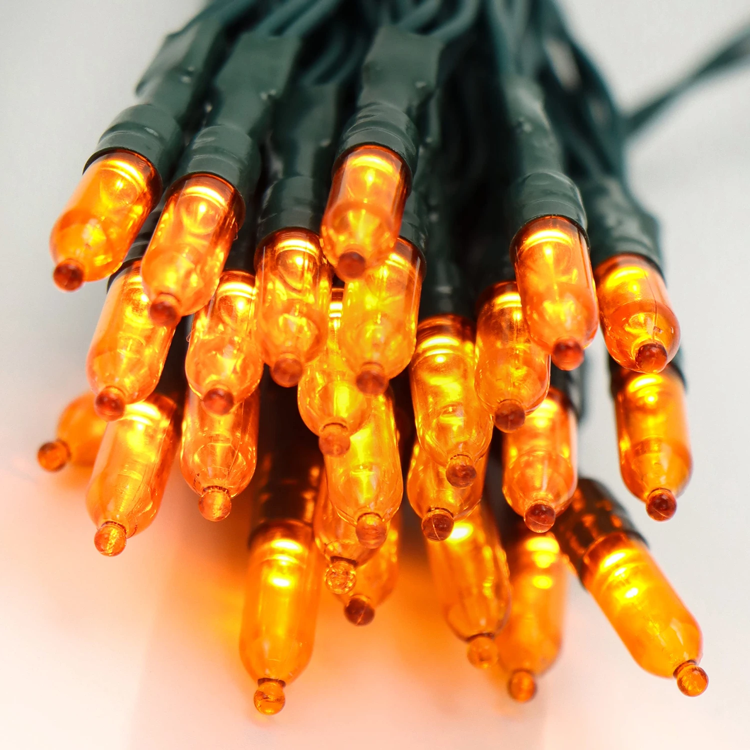 50 Orange LED Green Wire String Lights - Image 8